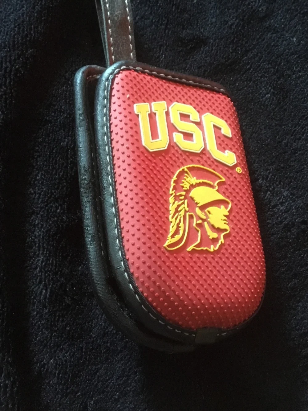 Vintage USC Trojans Flip Phone Holder with Belt Clip and Latch
